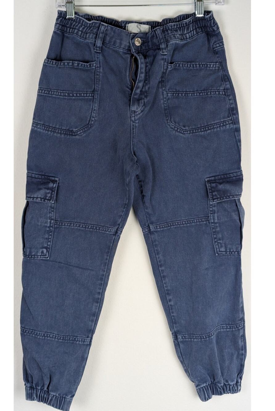 We the Free pants Navy sz S Jogger cargo jeans style W 27-30", inseam 24.5"GUC